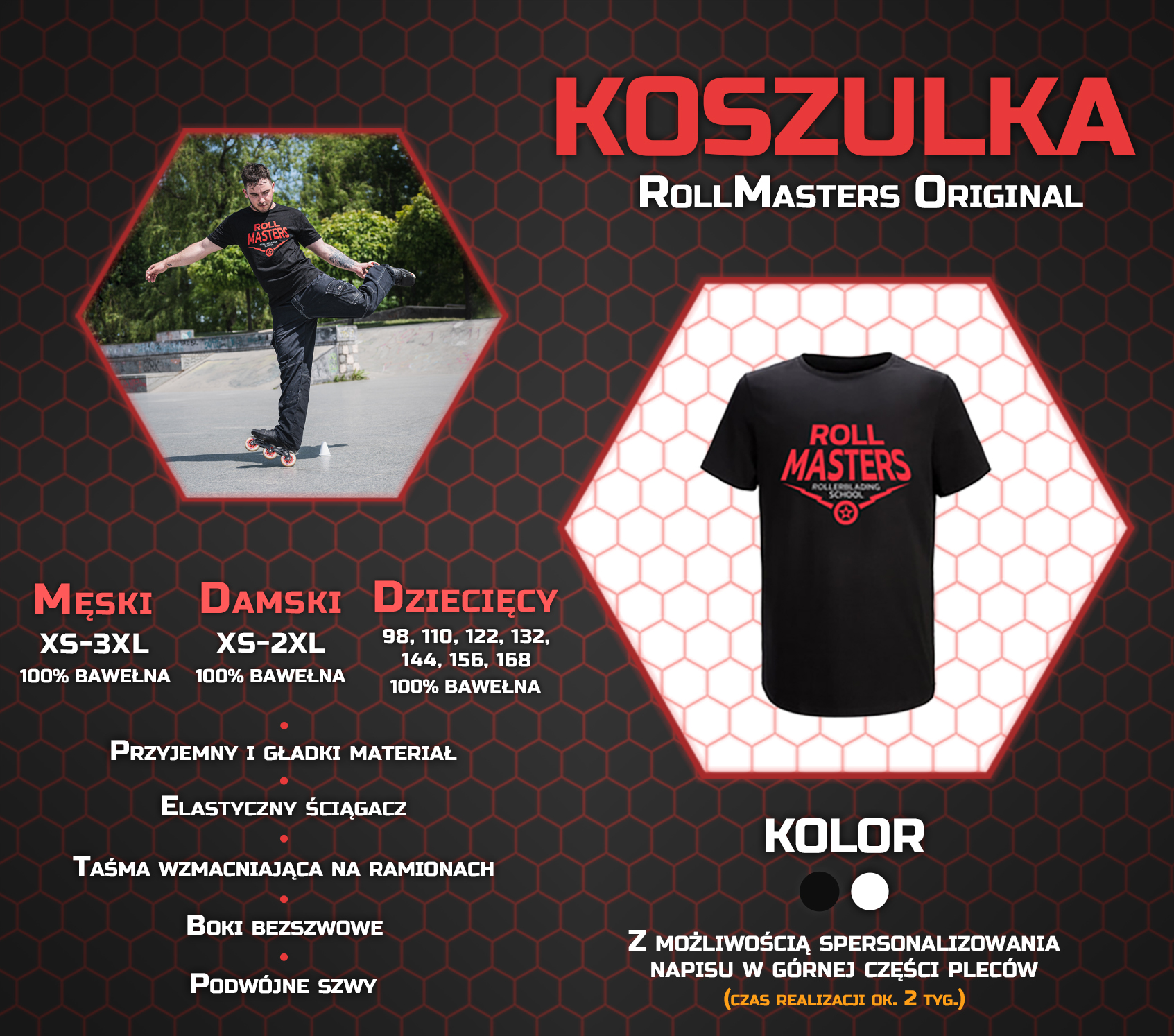 koszulka RollMasters Original - szkoła jazdy na rolkach w Olsztynie